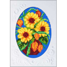 Sunflowers in a vase. Card