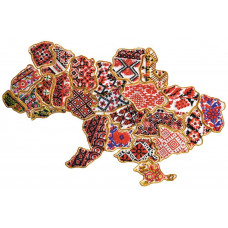 Magnetic Map of Ukraine. Abstract Art. Set-magnet for embroidering with beads (AMK-100)
