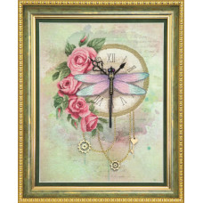 Clock and roses