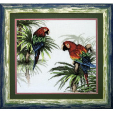 Parrots. 30.5x28 cm