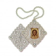 Pendant of the Savior Not Made by Hands. Nova stitch. Bead embroidery kit