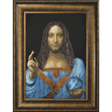 Savior of the world. 36.5x51.5 cm. Following the motifs of Leonardo da Vinci