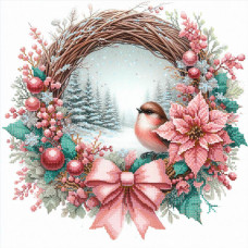 Christmas wreath with bow, 30x30 cm