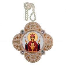 Pendant of the Mother of God of the Unworn Chalice. Nova stitch. Bead embroidery kit