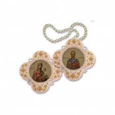 Pidviska. The Mother of God of the Quick to Hearing - St. Nicholas the Wonderworker. Nova stitch. Set for embroidery with beads