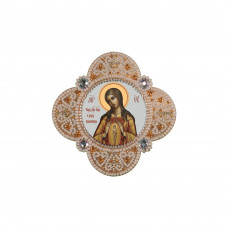 Pendant of the Virgin Mary in the canopies. Nova stitch. Bead embroidery kit