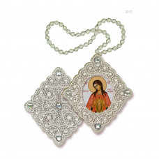 Suspension. The image of the Blessed Virgin Mary in the canopies. Nova stitch. Bead embroidery kit