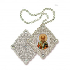 Pidviska. Saint Nicholas the Wonderworker. Nova stitch. Set for embroidery with beads
