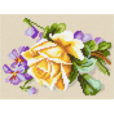 Trojan with violets, K. Klein, 12x16 cm