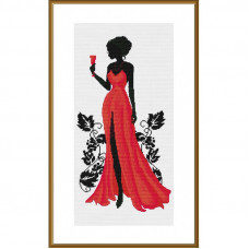 Lady in red. 19x38 cm