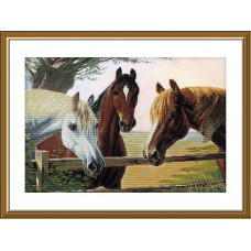 Your friend. 28x42 cm. Kit for sectional cross stitch embroidery on Aida 16 with background