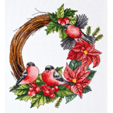 The festive wreath. 25x27 cm