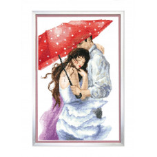 A couple under an umbrella