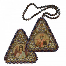 St. Nicholas the Wonderworker and Guardian Angel. Double sided icon