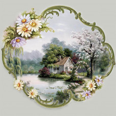 House in a flower frame