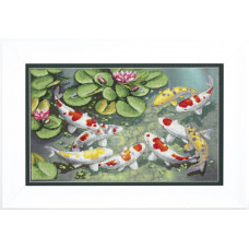 Nine carps. Kit for embroidery with threads