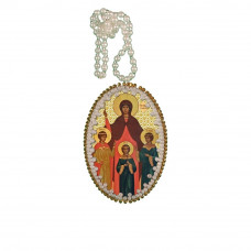 Pendant of Faith, Hope, Love and mother of their Sofia. Nova stitch. Bead embroidery kit