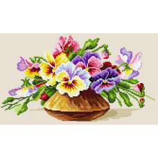 Vase with violets, K. Klein, 22x38 cm