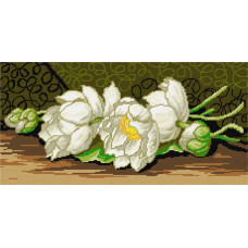 White lotuses, 38x77 cm