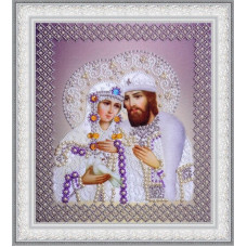 Saints Peter and Fevroniya (pearls) silver