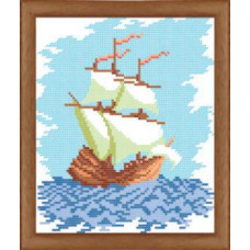 Canvas with a picture. Ship