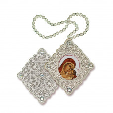 Korsunska pendant. Image of the Blessed Virgin Mary. Nova stitch. Bead embroidery kit