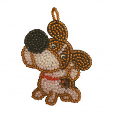 Dog. Nova stitch. Set for embroidery with beads
