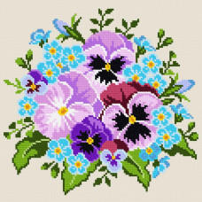 Bouquet of violets. 22x22 cm