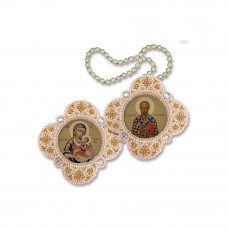 Pidviska. Mother of God Utamuy My Sorrows - St. Nicholas the Wonderworker. Nova stitch. Set for embroidery with beads
