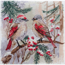 Chirping about winter, 25x25 cm