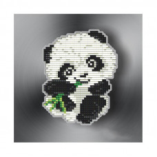 Magnet. Panda with bamboo