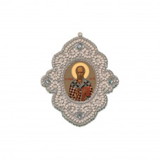 Podviska St. Nicholas the Wonderworker. Nova stitch. Set for embroidery with beads