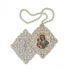 Jerusalem pendant. Image of the Blessed Virgin Mary. Nova stitch. Bead embroidery kit