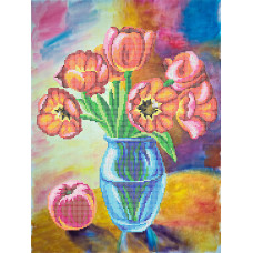Tulips and peach
