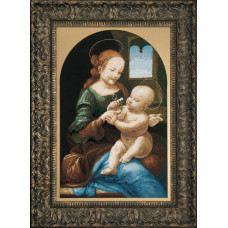 Behind the motives of Leonardo da Vinci Madonna Benois. 37x58 cm