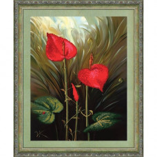Red calla lilies