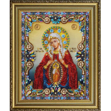 Icon of the Mother of God Helper in the curtains