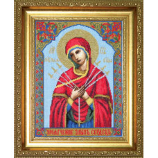 Icon of the Most Holy Theotokos Seven Arrows. 20.5x27 cm