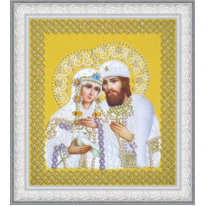 Saints Peter and Fevronia (pearls) gold