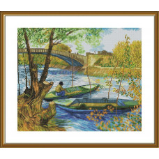 Fishing in the spring. 33x27 cm