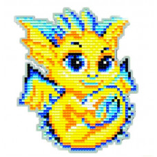 Dragon is blue and yellow. Magnet