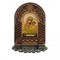 Mother of God of Kazansk. Nova stitch. Bead embroidery kit with frame-case