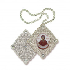 Pendant of the Intercession of the Blessed Virgin Mary. Nova stitch. Bead embroidery kit