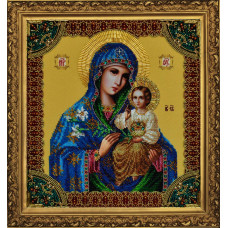 Icon of the Mother of God. Irresistible color.