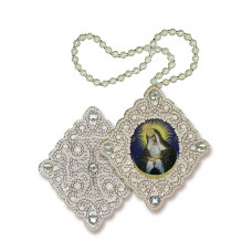 Ostrobramska pendant. Image of the Blessed Virgin Mary. Nova stitch. Bead embroidery kit