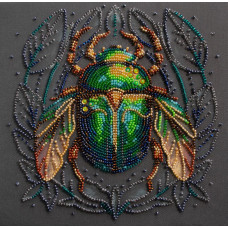 Emerald beetle, 20x20 cm