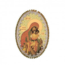 Pendant of Our Lady of Eleusa of Kykkos. Nova stitch. Bead embroidery kit