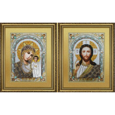 The initial couple. Icon of the Mother of God of Kazan. Icon of the Lord Almighty
