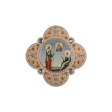 Pendant of the Holy Blessed. Matrona of Moscow and Ksenia of Peterburzka. Nova stitch. Bead embroidery kit