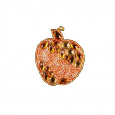 Gold apple pendant. Nova stitch. Bead embroidery kit